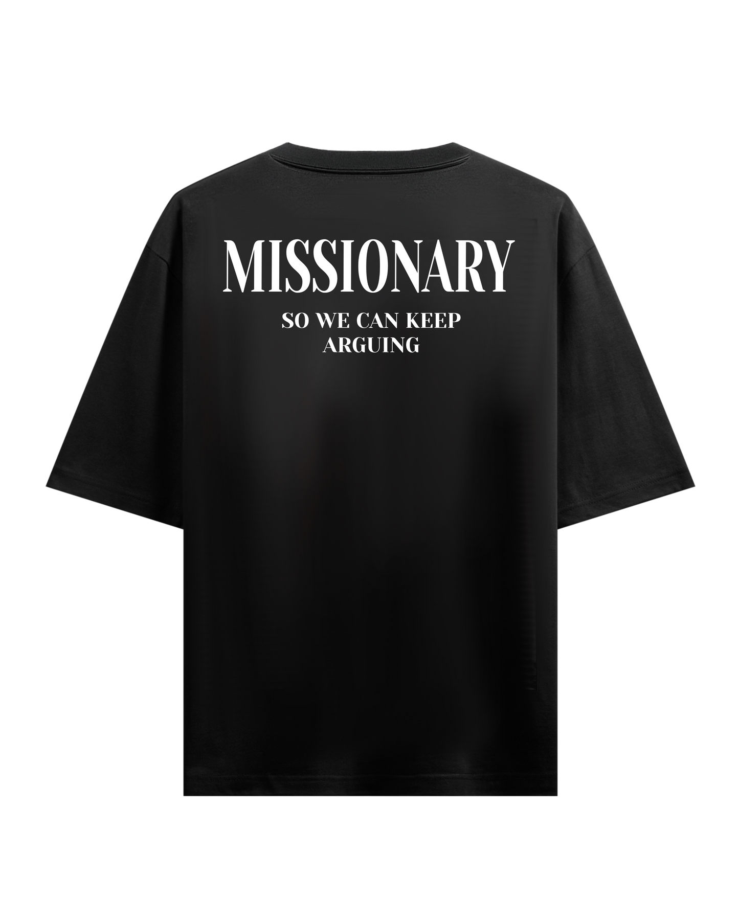 MISSIONARY OVERSIZED BLACK T-SHIRT
