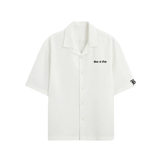 SON OF GOD BLACKLIST WHITE BOWLING SHIRT