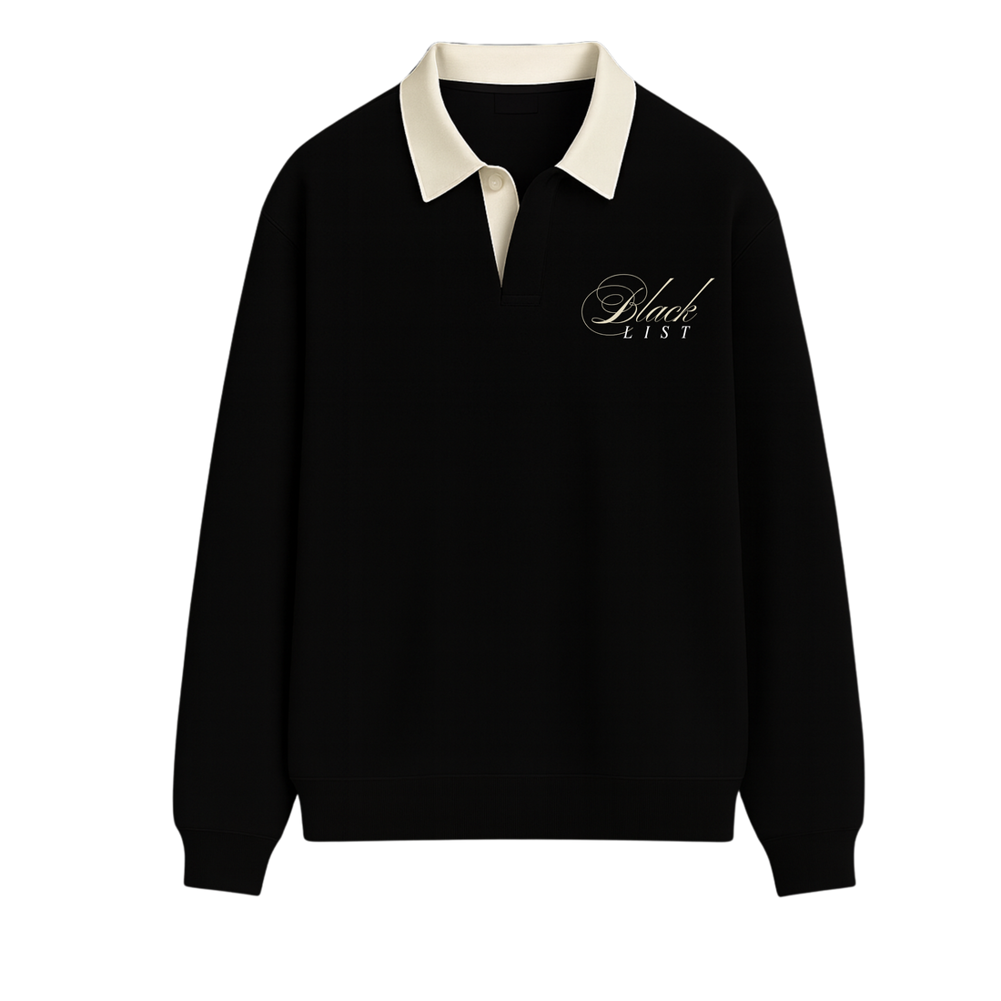 BLACKLIST CLASSIC BLACK POLO SWEATSHIRT