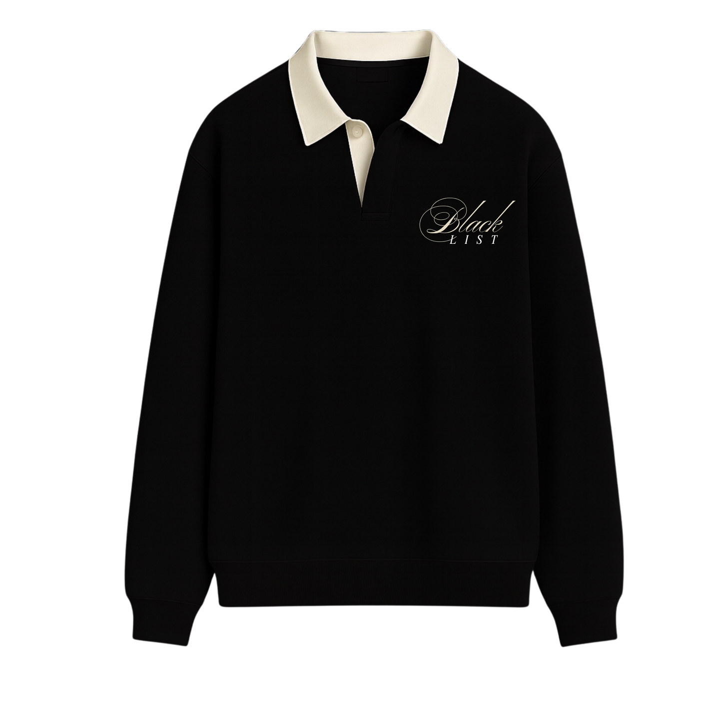 BLACKLIST CLASSIC BLACK POLO SWEATSHIRT