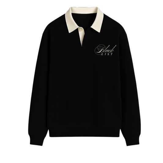 BLACKLIST CLASSIC BLACK POLO SWEATSHIRT
