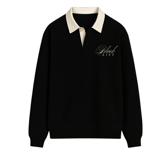 BLACKLIST CLASSIC BLACK POLO SWEATSHIRT