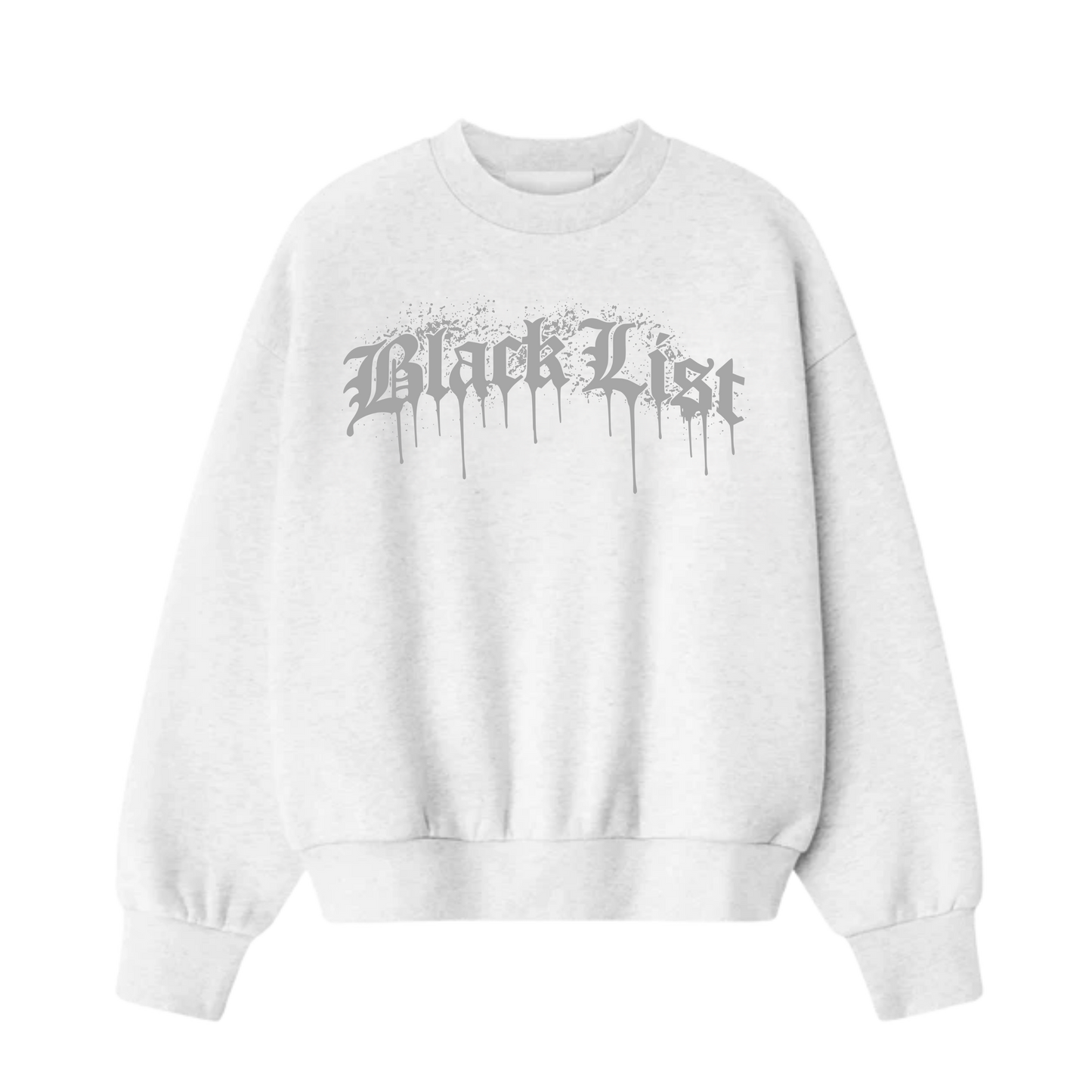 BLACKLIST DRIP WHITE NADO GREY OVERSIZED SWEATSHIRT