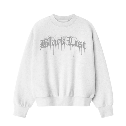 BLACKLIST DRIP WHITE NADO GREY OVERSIZED SWEATSHIRT