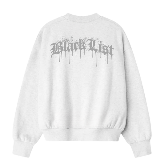 BLACKLIST DRIP WHITE NADO GREY OVERSIZED SWEATSHIRT 2.0