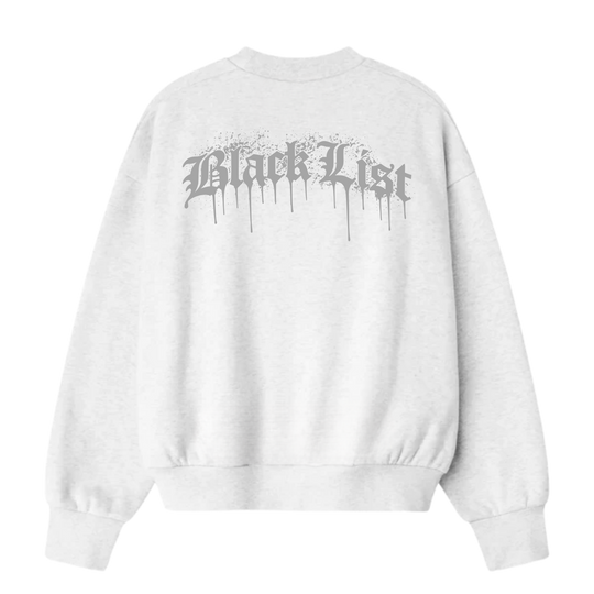 BLACKLIST DRIP WHITE NADO GREY OVERSIZED SWEATSHIRT 2.0
