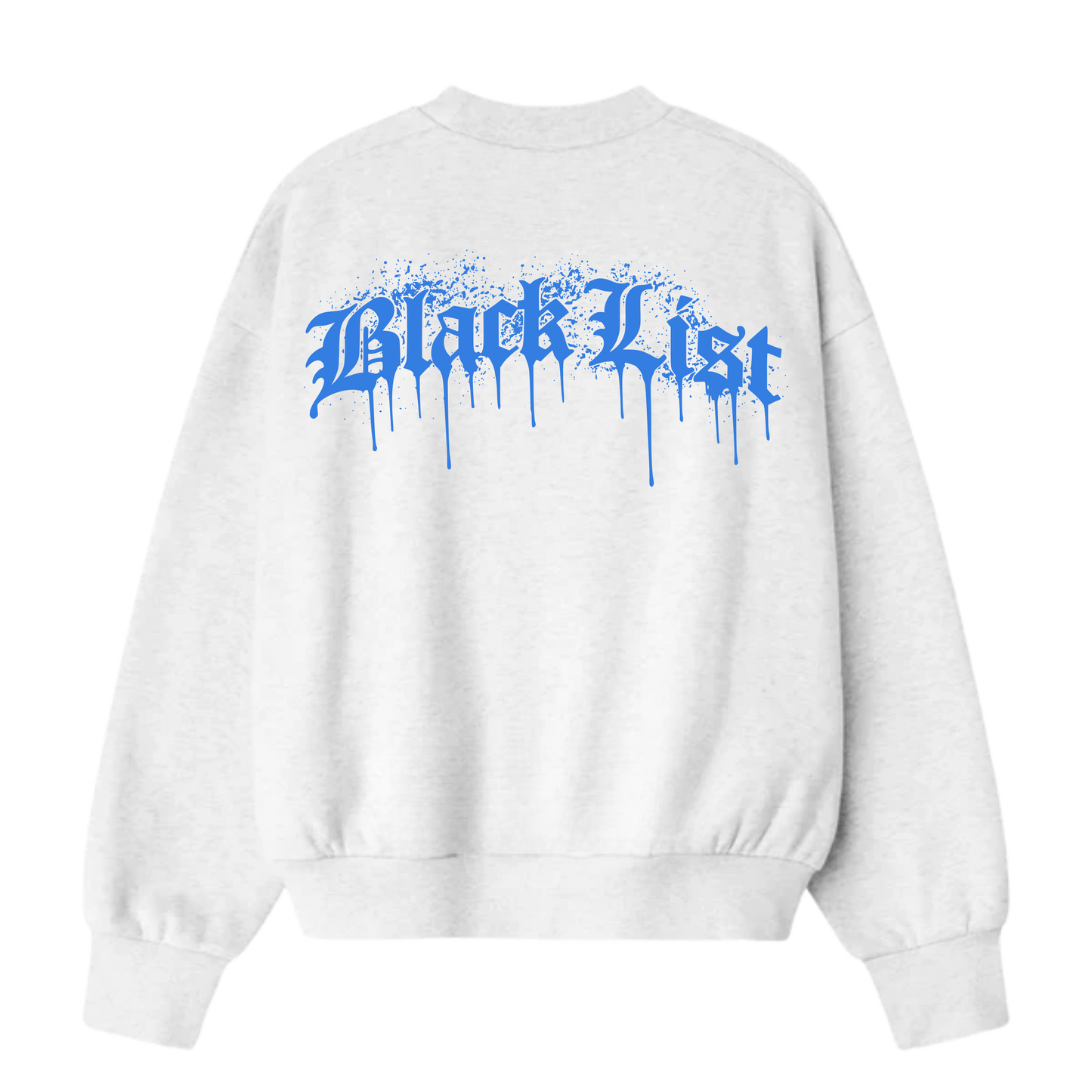 BLACKLIST DRIP WHITE ICE BLUE OVERSIZED SWEATSHIRT