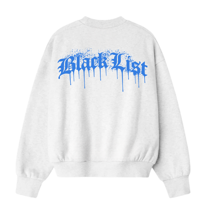 BLACKLIST DRIP WHITE ICE BLUE OVERSIZED SWEATSHIRT