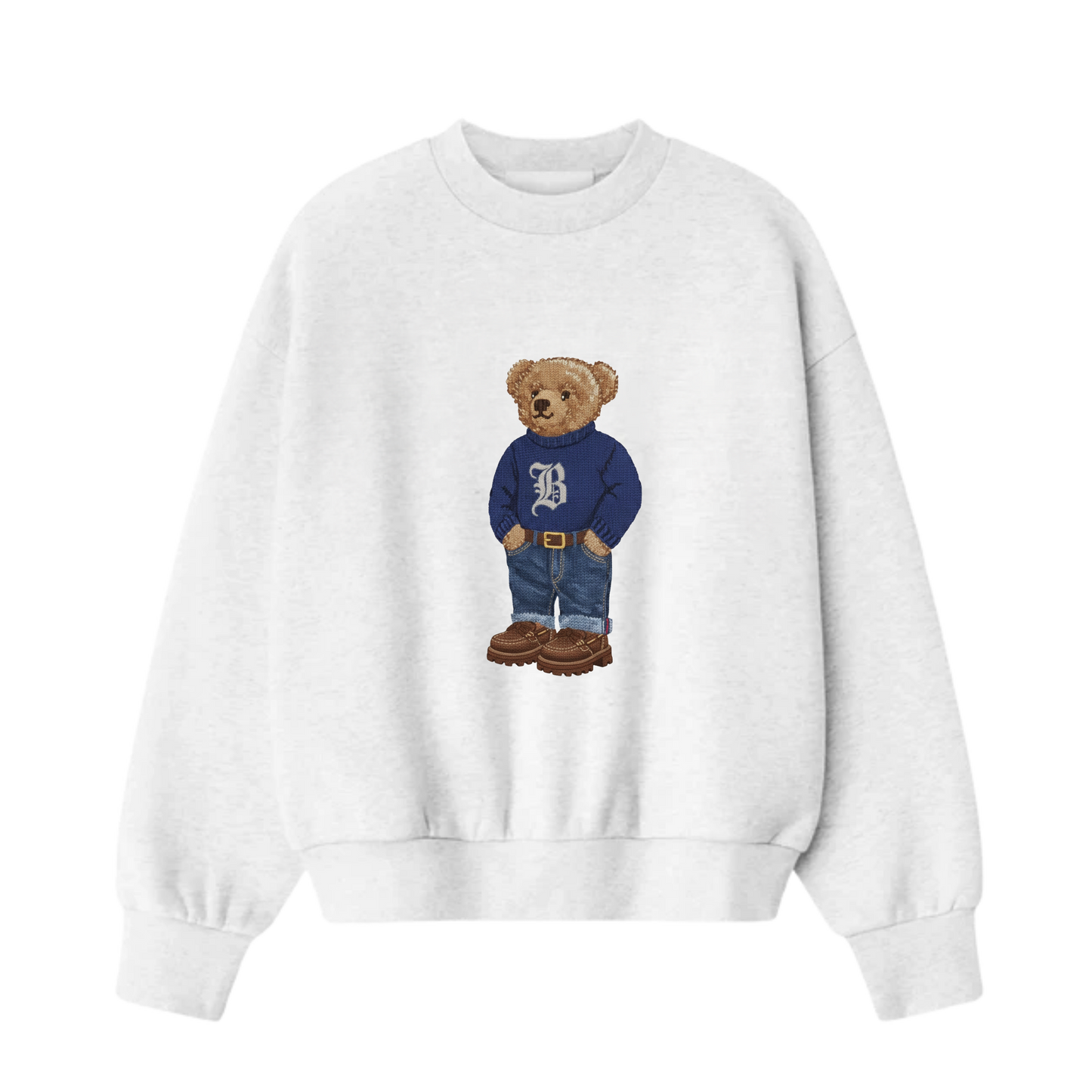 BLACK LIST CLASSIC BEAR WHITE OVERSIZED SWEATSHIRT