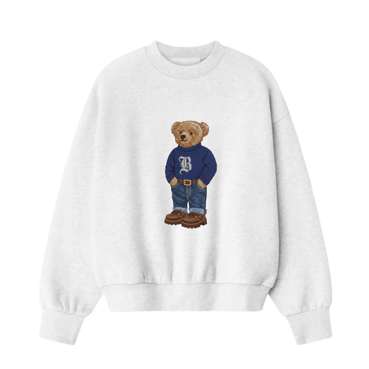 BLACK LIST CLASSIC BEAR WHITE OVERSIZED SWEATSHIRT