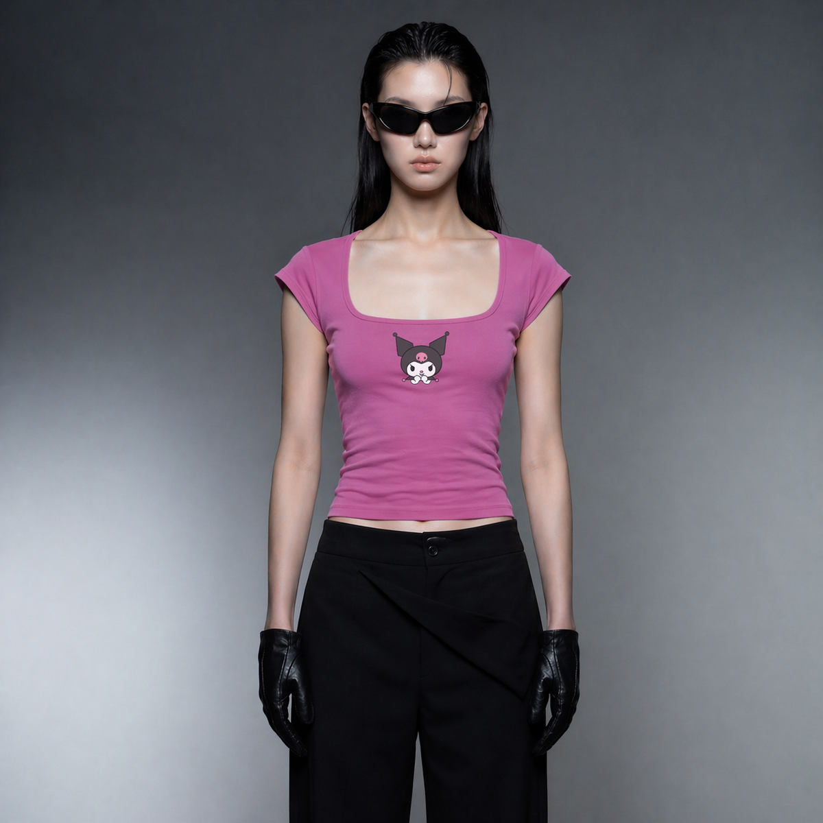 Blacklist Troublemaker Baby Tee Pink