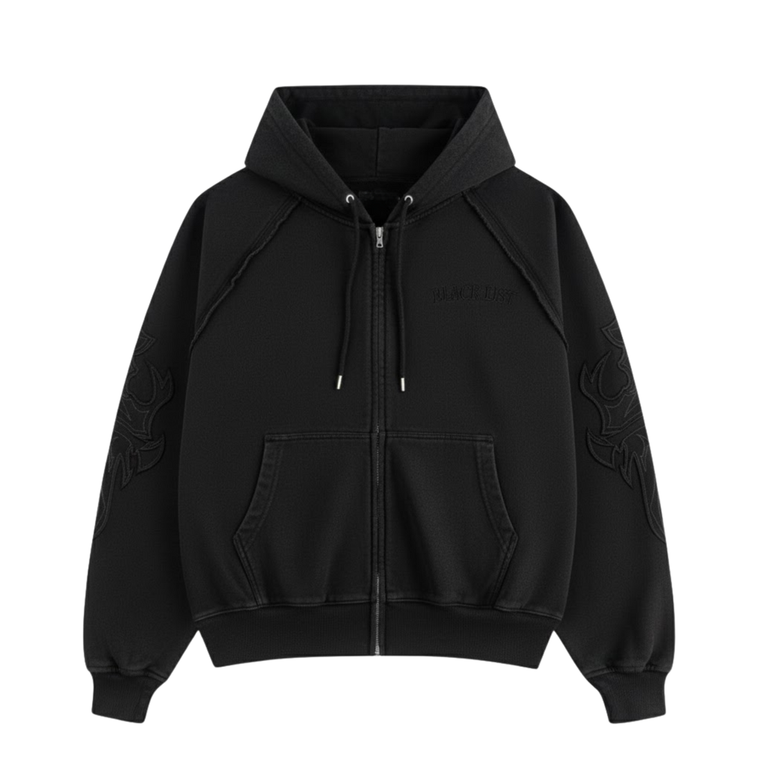 CHROME BLACK OVERSIZED HOODIE
