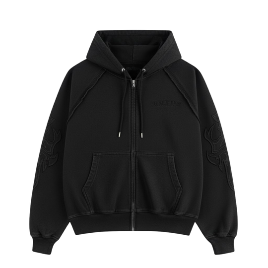 CHROME BLACK OVERSIZED HOODIE