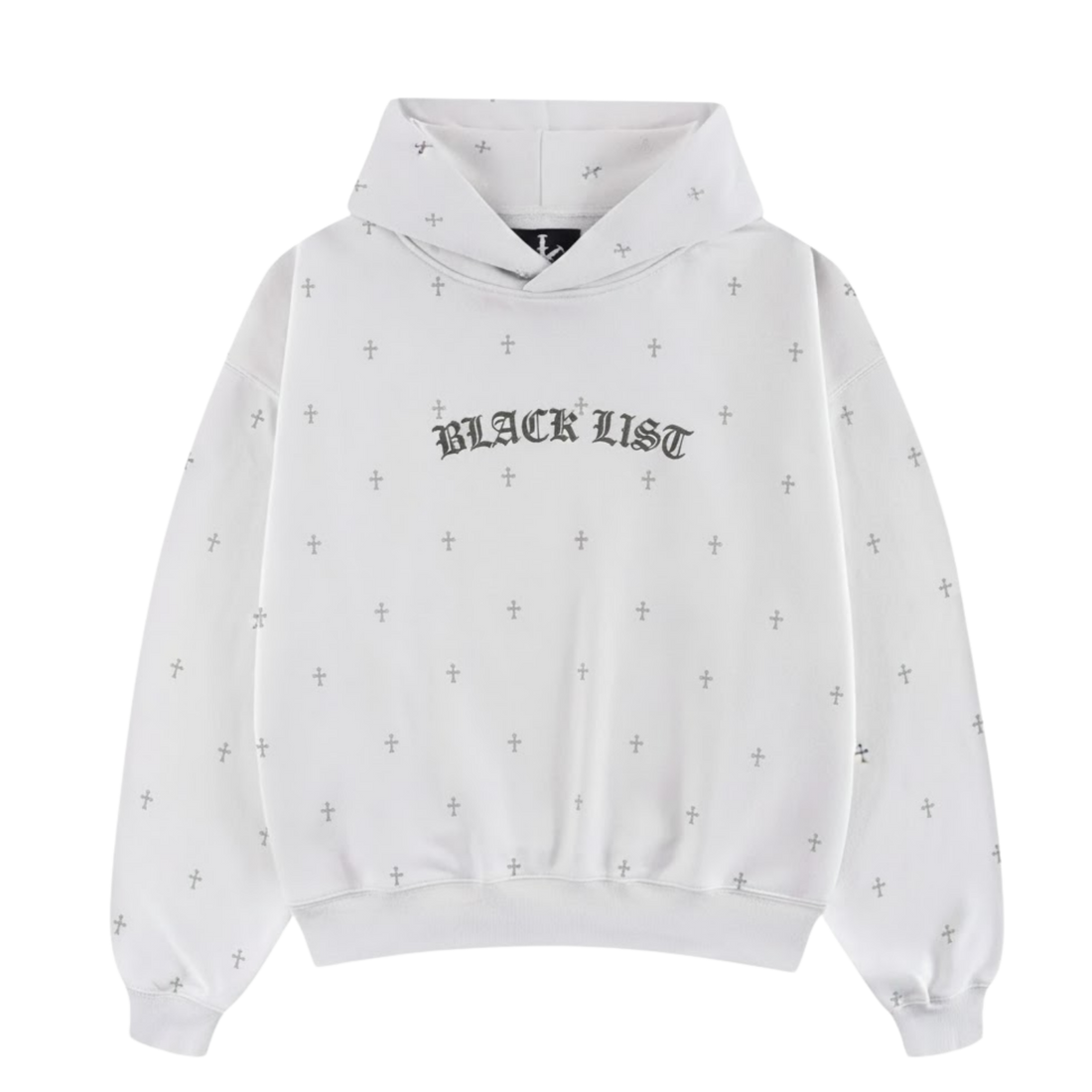 CHROME CROSSES WHITE OVERSIZED HOODIE