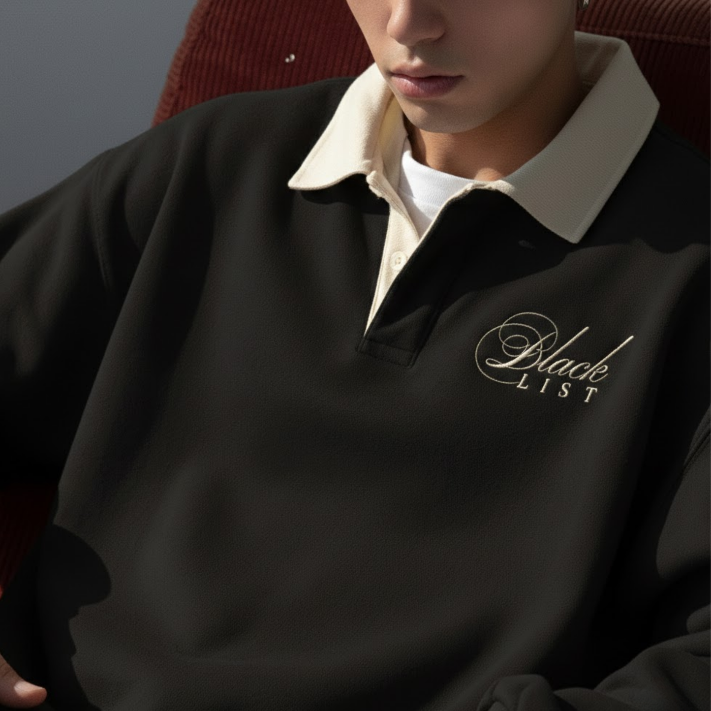 BLACKLIST CLASSIC BLACK POLO SWEATSHIRT