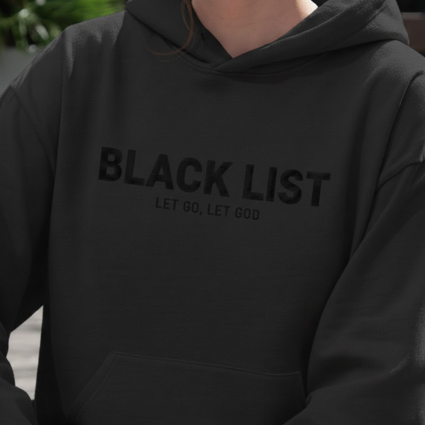 BLACKLIST ESSENTIAL BLACK OVERSIZED HOODIE 1.0
