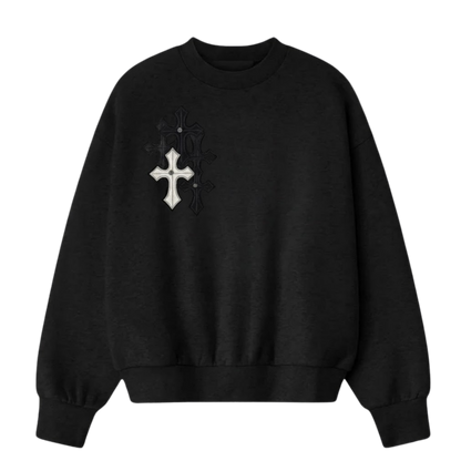 BLACKLIST ESSENTIAL CROSS BLACK SWEATSHIRT