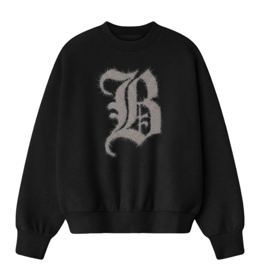 BLACKLIST ESSENTIAL BLACK OVERSIZED SWEATSHIRT 3.0