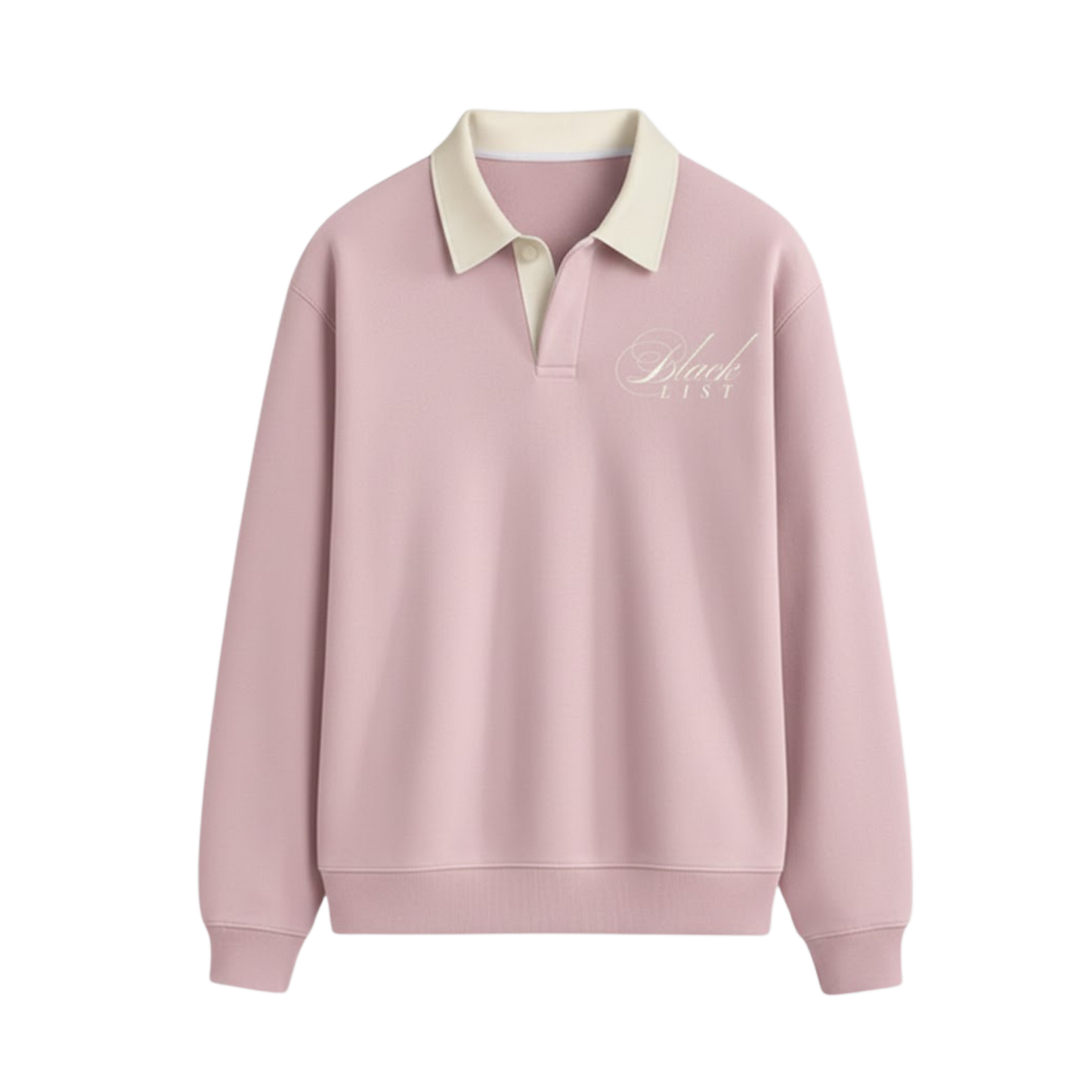 BLACKLIST CLASSIC BABY PINK POLO SWEATSHIRT