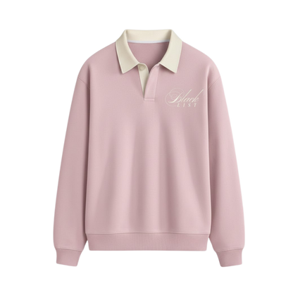 BLACKLIST CLASSIC BABY PINK POLO SWEATSHIRT