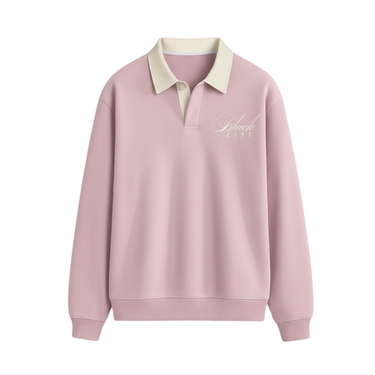 BLACKLIST CLASSIC BABY PINK POLO SWEATSHIRT