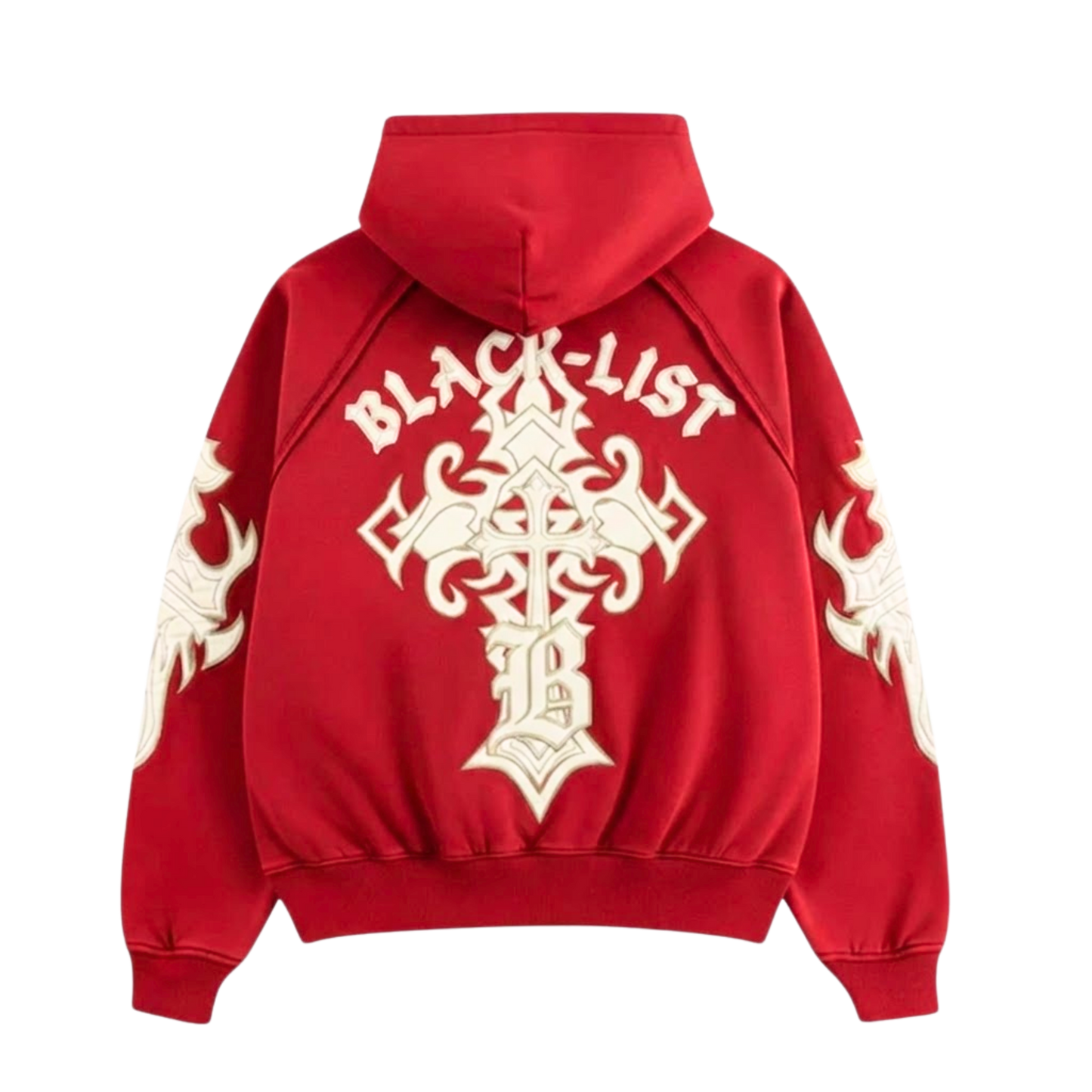 BLACKLIST CROSSES RED OVERSIZED HOODIE
