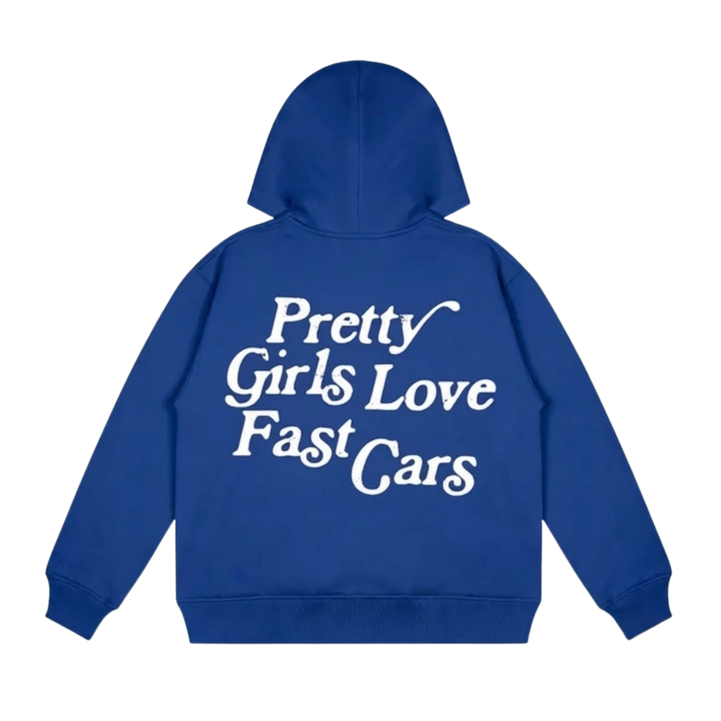PRETTY GIRLS LOVE FAST CARS BLUE OVERSIZED HOODIE
