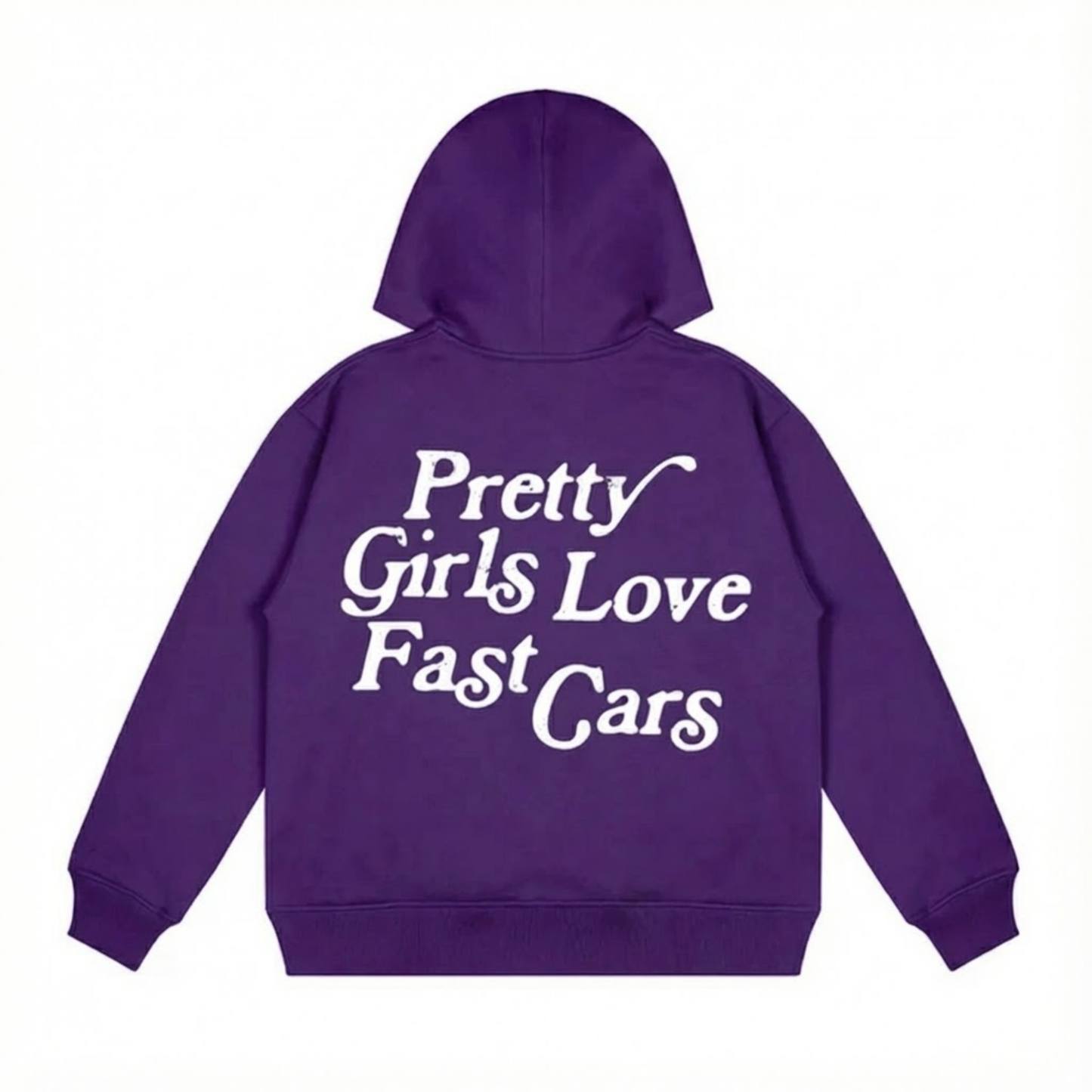 PRETTY GIRLS LOVE FAST CARS PURPLE OVERSIZED HOODIE