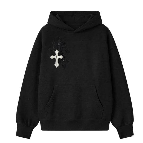 BLACKLIST CROSSES BLACK OVERSIZED HOODIE