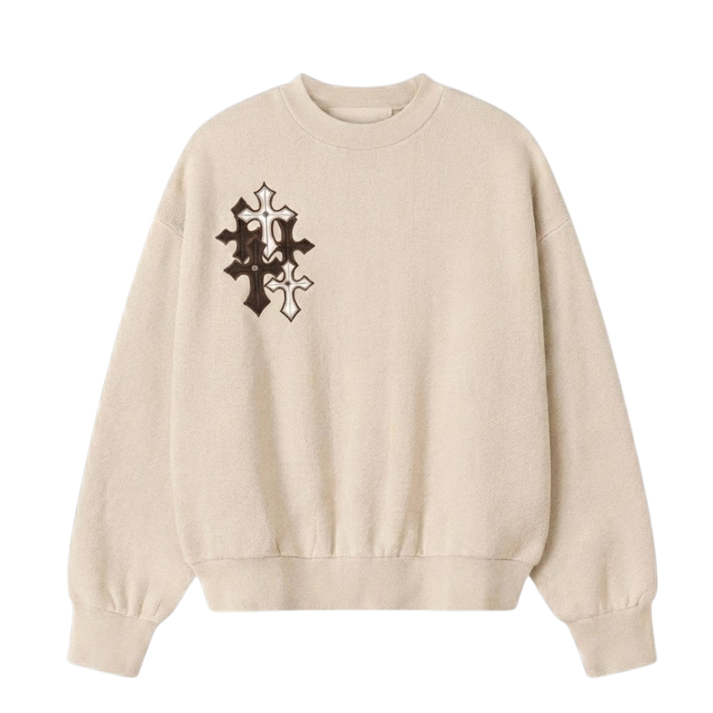 BLACKLIST ESSENTIAL CROSS DESERT SAND SWEATSHIRT