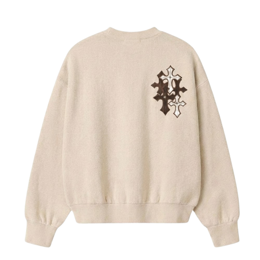 BLACKLIST ESSENTIAL CROSS DESERT SAND SWEATSHIRT