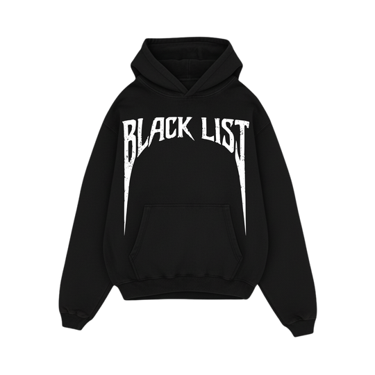 BLACK LIST OFFICIAL BLACK OVERSIZED HOODIE