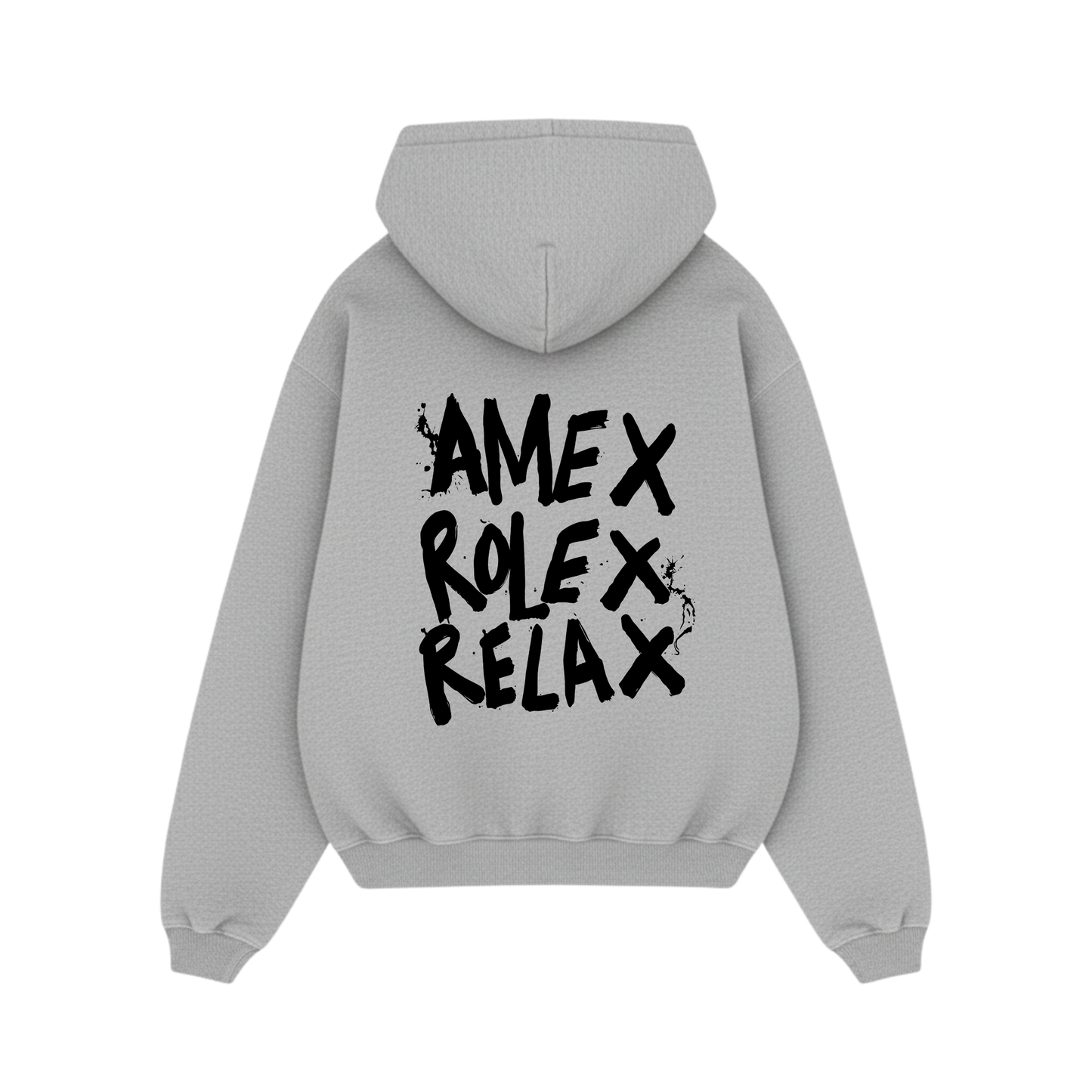 AMEX ROLEX RELAX GREY OVERSIZED HOODIE