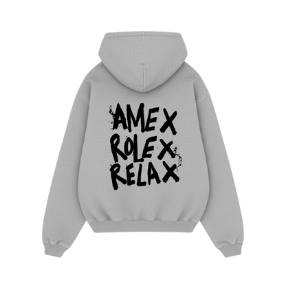 AMEX ROLEX RELAX GREY OVERSIZED HOODIE