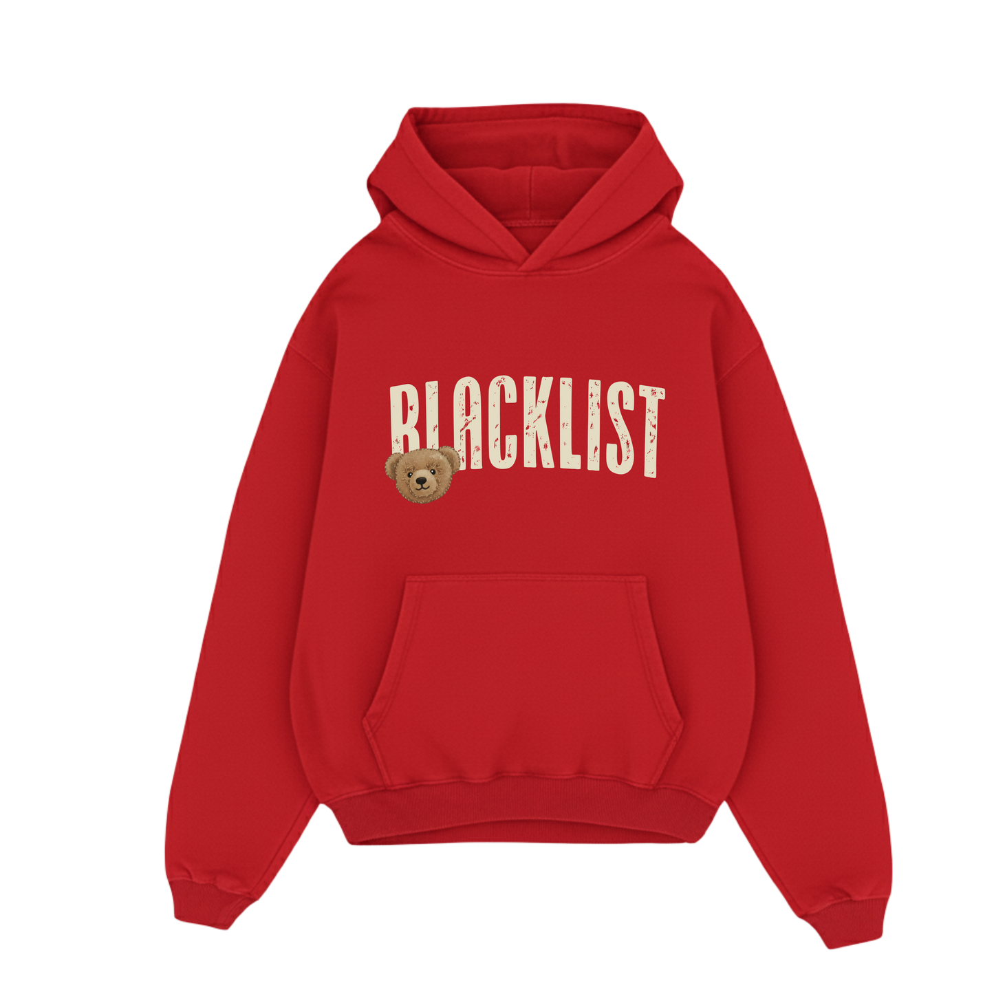 BLACKLIST RED BEAR OVERSIZED HOODIE