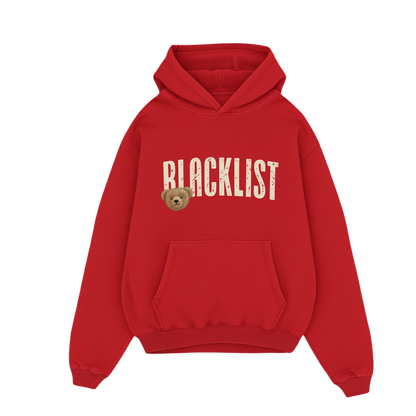 BLACKLIST RED BEAR OVERSIZED HOODIE