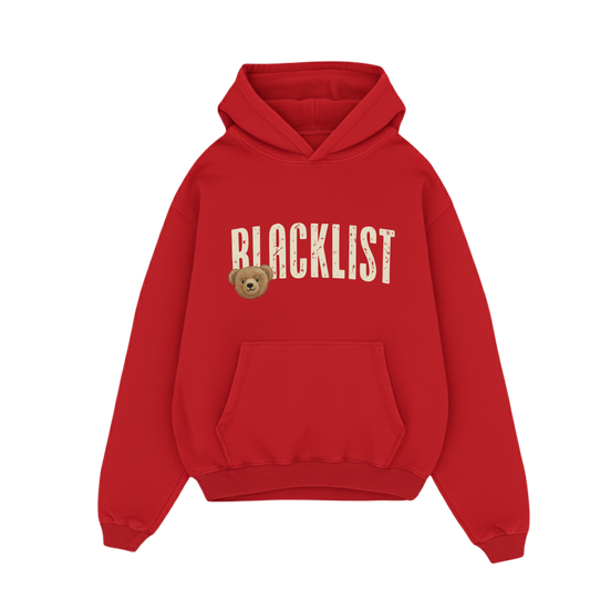 BLACKLIST RED BEAR OVERSIZED HOODIE