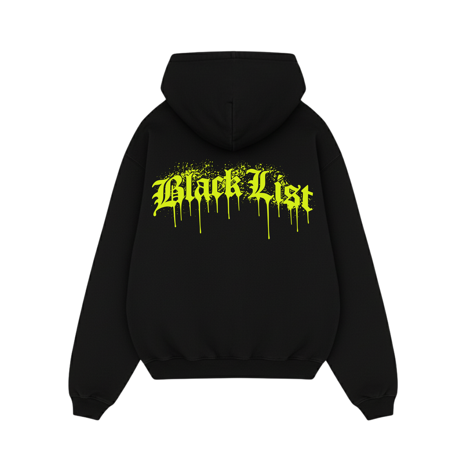 BLACKLIST DRIP NEON YELLOW OVERSIZED HOODIE