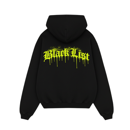 BLACKLIST DRIP NEON YELLOW OVERSIZED HOODIE