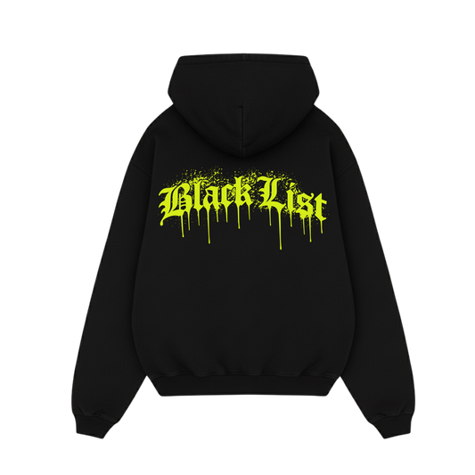 BLACKLIST DRIP NEON YELLOW OVERSIZED HOODIE