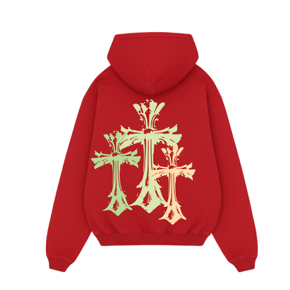BLACKLIST CROSSES RED BASICS OVERSIZED HOODIE