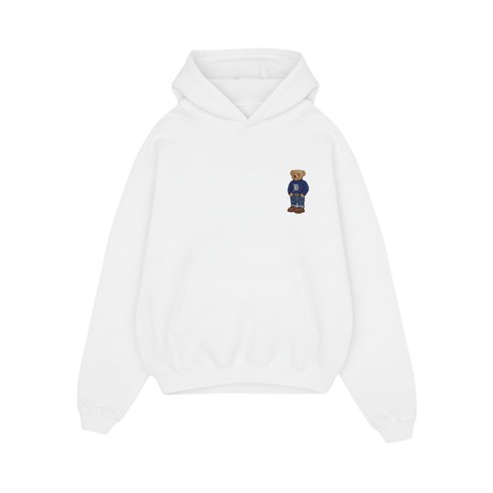 BLACKLIST BEAR OFFICIAL WHITE OVERSIZED HOODIE BASICS 3.0