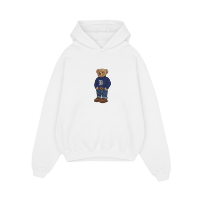 BLACKLIST BEAR OFFICIAL WHITE OVERSIZED HOODIE BASICS 2.0