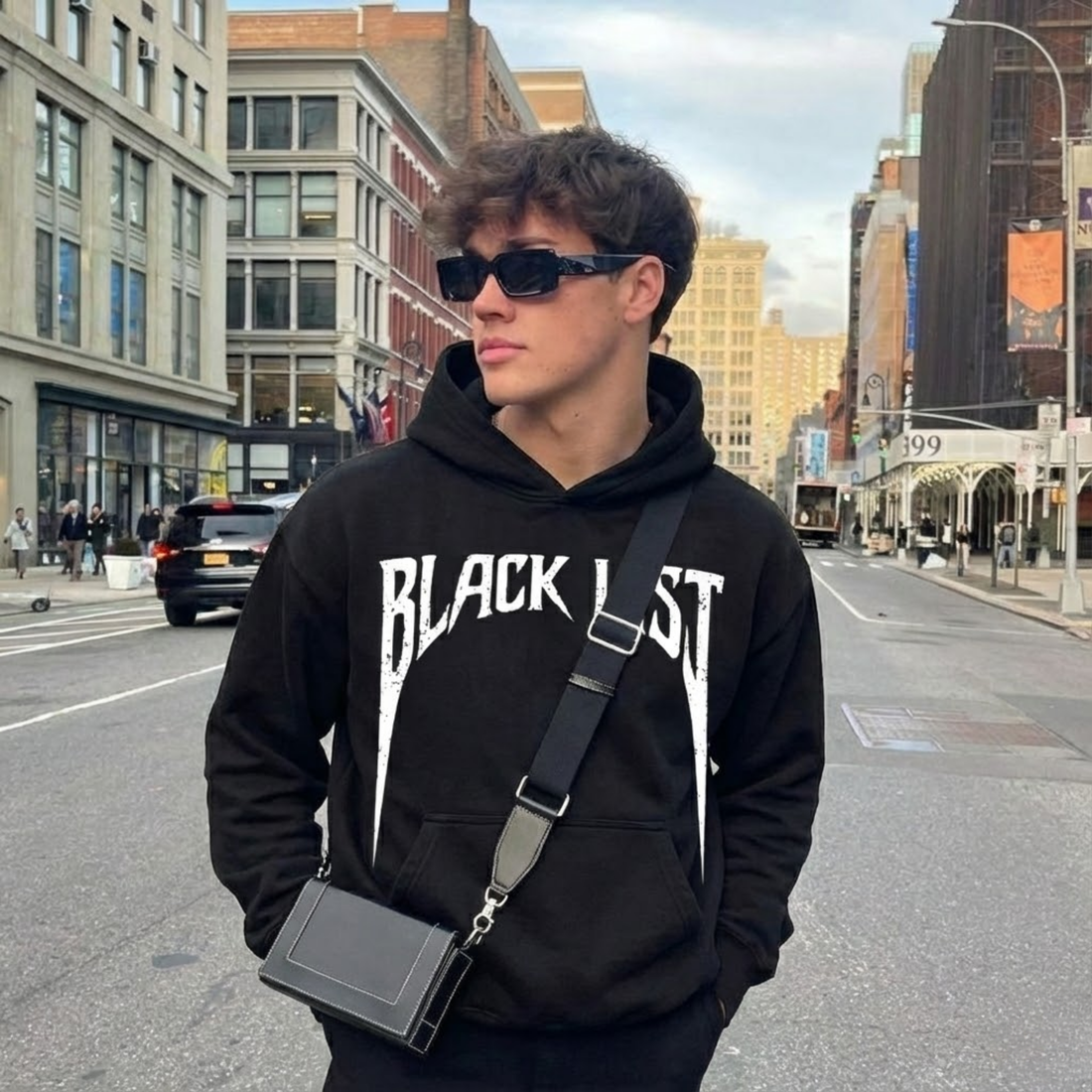 BLACK LIST OFFICIAL BLACK OVERSIZED HOODIE