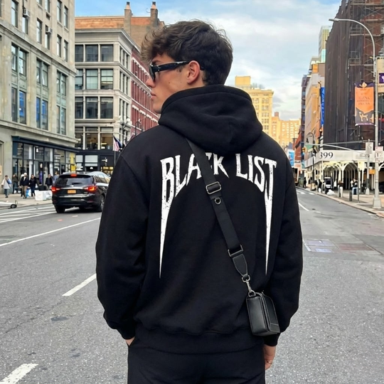 BLACK LIST OFFICIAL BLACK OVERSIZED HOODIE 2.0