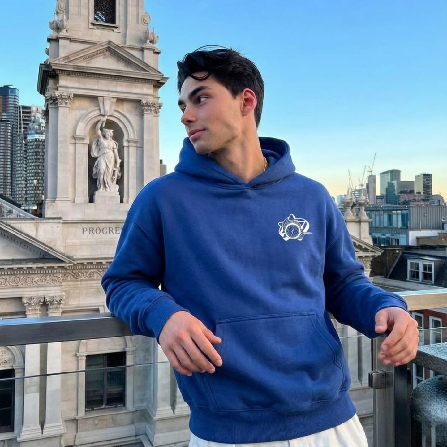 AMEX ROLEX RELAX BLUE OVERSIZED HOODIE