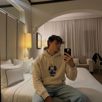 BLACK LIST CLASSIC BEAR BEIGE OVERSIZED HOODIE