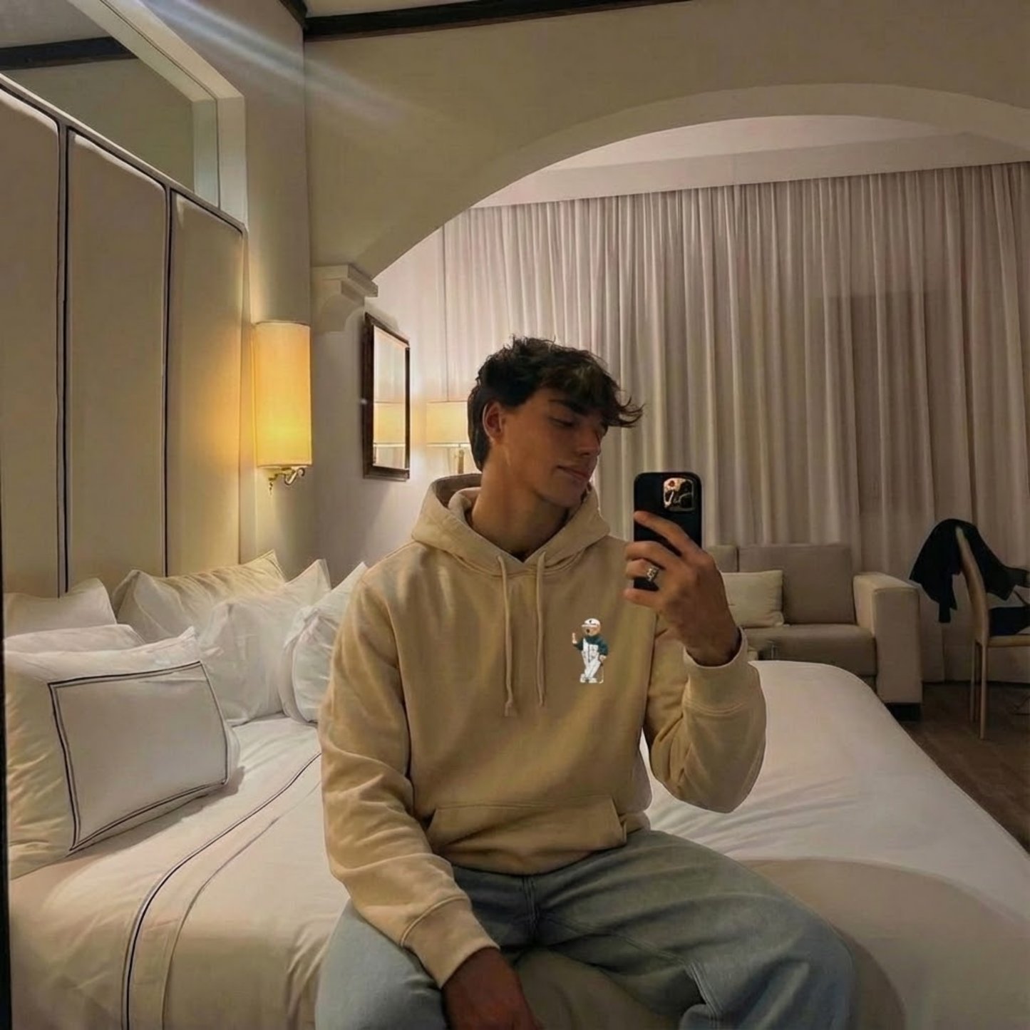 BLACK LIST CLASSIC BEAR BEIGE OVERSIZED HOODIE 3.0