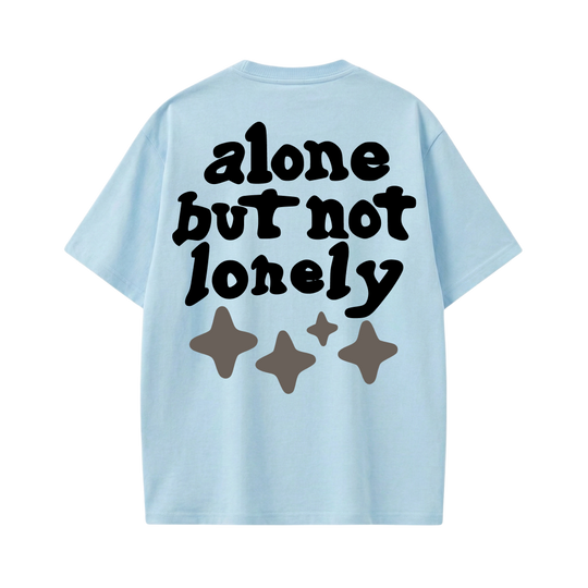 Alone but Not Lonely Cream Ice Blue T-Shirt