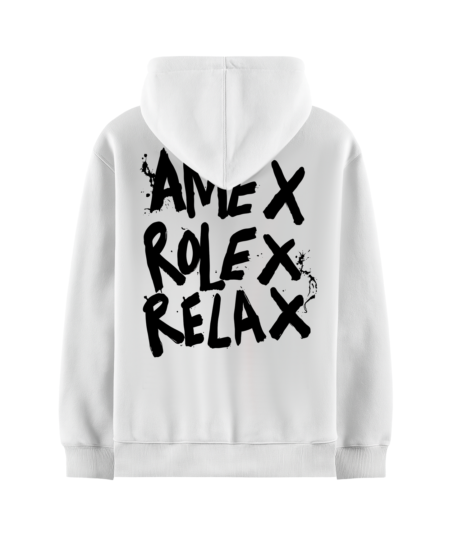 AMEX ROLEX RELAX WHITE OVERSIZED HOODIE